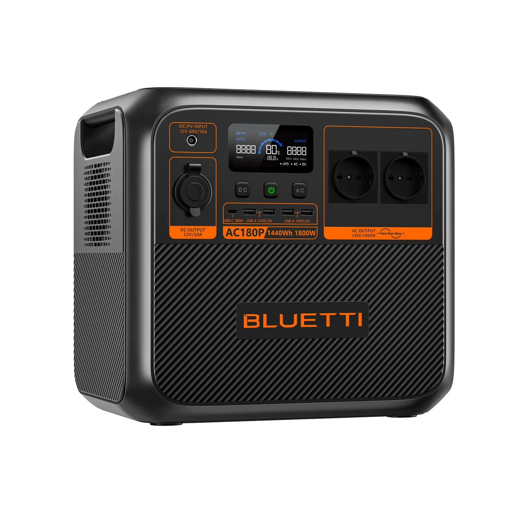 BLUETTI AC180P Station électrique portable | 1 800 W / 1 440 Wh